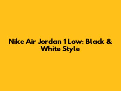 Nike Air Jordan 1 Low: Black & White Style