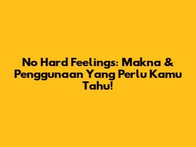No Hard Feelings: Makna & Penggunaan Yang Perlu Kamu Tahu!