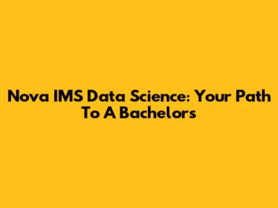 Nova IMS Data Science: Your Path To A Bachelor's