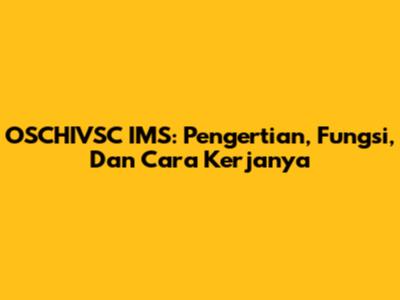 OSCHIVSC IMS: Pengertian, Fungsi, Dan Cara Kerjanya