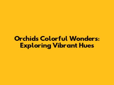 Orchid's Colorful Wonders: Exploring Vibrant Hues