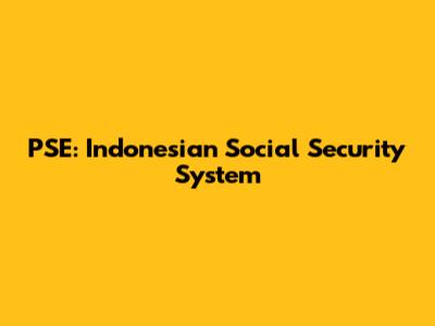 PSE: Indonesian Social Security System