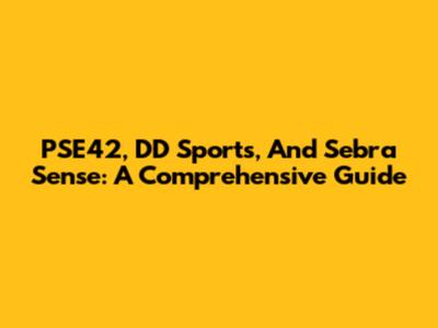 PSE42, DD Sports, And Sebra Sense: A Comprehensive Guide