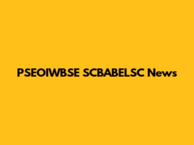 PSEOIWBSE SCBABELSC News