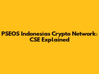 PSEOS Indonesia's Crypto Network: CSE Explained