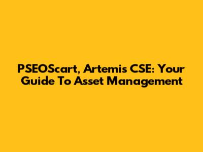 PSEOScart, Artemis CSE: Your Guide To Asset Management