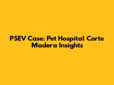 PSEV Case: Pet Hospital Corte Madera Insights