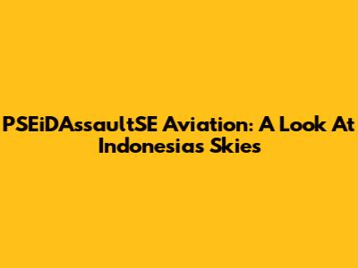 PSEiDAssaultSE Aviation: A Look At Indonesia's Skies