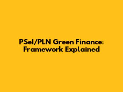 PSeI/PLN Green Finance: Framework Explained