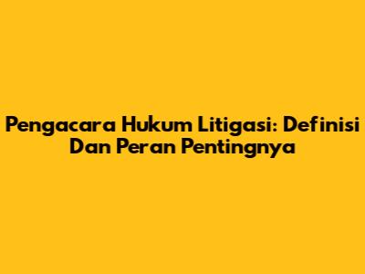 Pengacara Hukum Litigasi: Definisi Dan Peran Pentingnya