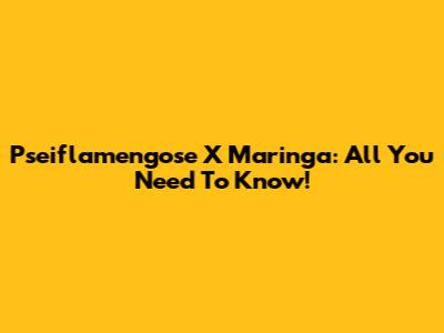Pseiflamengose X Maringa: All You Need To Know!