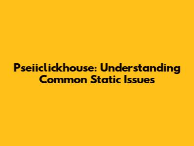 Pseiiclickhouse: Understanding Common Static Issues