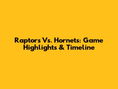 Raptors Vs. Hornets: Game Highlights & Timeline