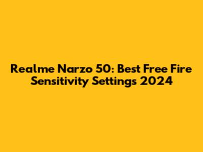 Realme Narzo 50: Best Free Fire Sensitivity Settings 2024
