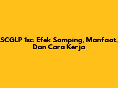 SCGLP 1sc: Efek Samping, Manfaat, Dan Cara Kerja
