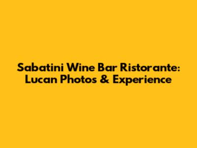 Sabatini Wine Bar Ristorante: Lucan Photos & Experience