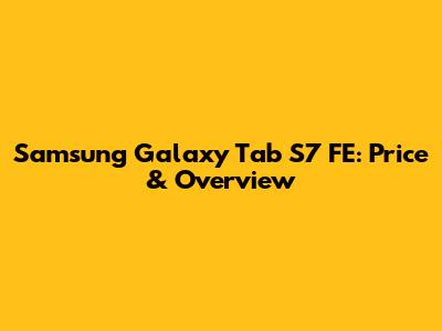 Samsung Galaxy Tab S7 FE: Price & Overview
