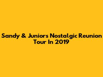 Sandy & Junior's Nostalgic Reunion Tour In 2019