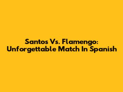 Santos Vs. Flamengo: Unforgettable Match In Spanish