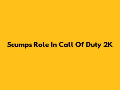 Scump's Role In Call Of Duty 2K