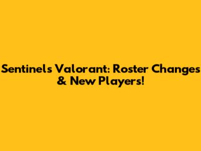 Sentinels Valorant: Roster Changes & New Players!