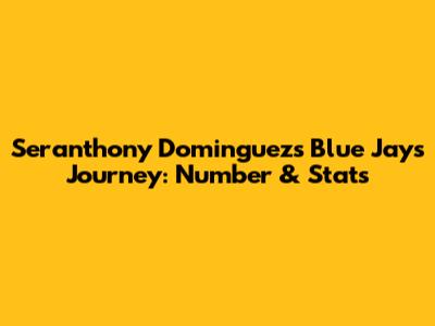 Seranthony Dominguez's Blue Jays Journey: Number & Stats