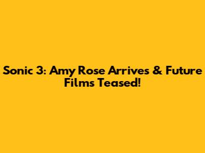 Sonic 3: Amy Rose Arrives & Future Films Teased!