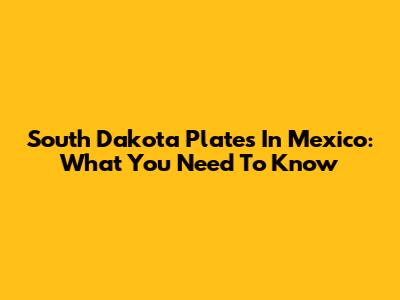 South Dakota Plates In Mexico: What You Need To Know