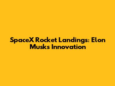 SpaceX Rocket Landings: Elon Musk's Innovation