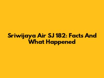 Sriwijaya Air SJ 182: Facts And What Happened