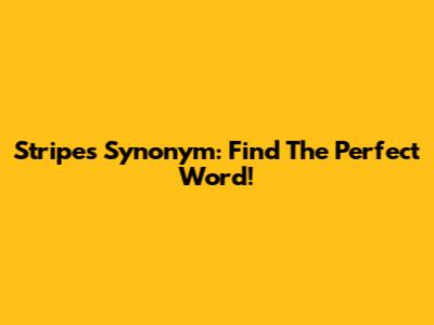 Stripes Synonym: Find The Perfect Word!