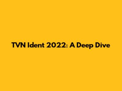 TVN Ident 2022: A Deep Dive