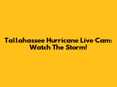 Tallahassee Hurricane Live Cam: Watch The Storm!