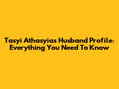 Tasyi Athasyia's Husband Profile: Everything You Need To Know