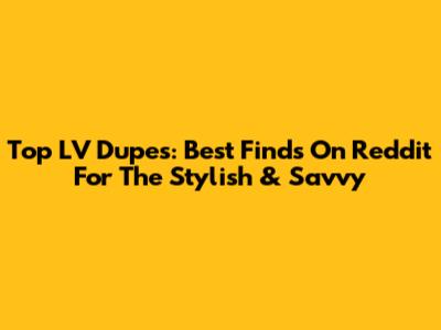 Top LV Dupes: Best Finds On Reddit For The Stylish & Savvy