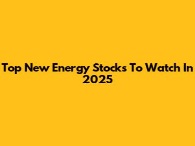 Top New Energy Stocks To Watch In 2025