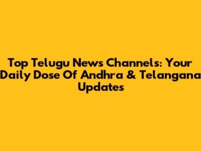 Top Telugu News Channels: Your Daily Dose Of Andhra & Telangana Updates