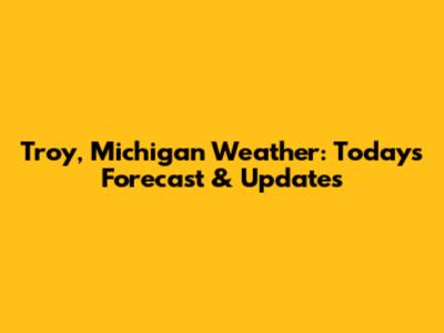 Troy, Michigan Weather: Today's Forecast & Updates