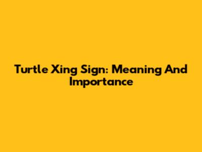 Turtle Xing Sign: Meaning And Importance