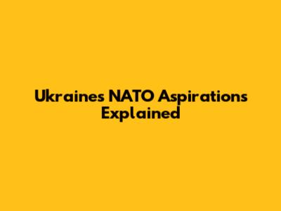 Ukraine's NATO Aspirations Explained