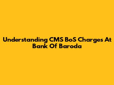 Understanding CMS BoS Charges At Bank Of Baroda