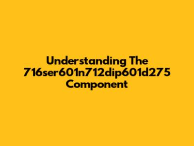 Understanding The 716ser601n712dip601d275 Component