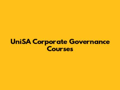 UniSA Corporate Governance Courses