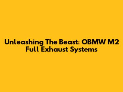 Unleashing The Beast: OBMW M2 Full Exhaust Systems