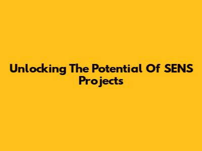 Unlocking The Potential Of SENS Projects