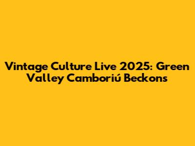 Vintage Culture Live 2025: Green Valley Camboriú Beckons