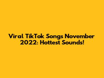Viral TikTok Songs November 2022: Hottest Sounds!