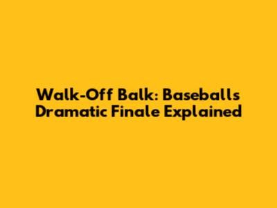 Walk-Off Balk: Baseball's Dramatic Finale Explained