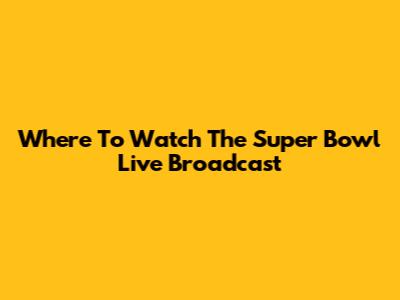 Where To Watch The Super Bowl Live Broadcast