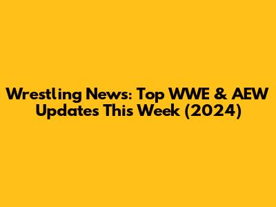 Wrestling News: Top WWE & AEW Updates This Week (2024)